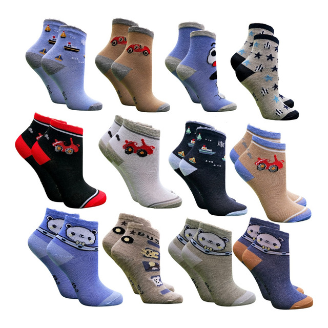 Kit 12 Pares De Meias Infantil Masculina Menino