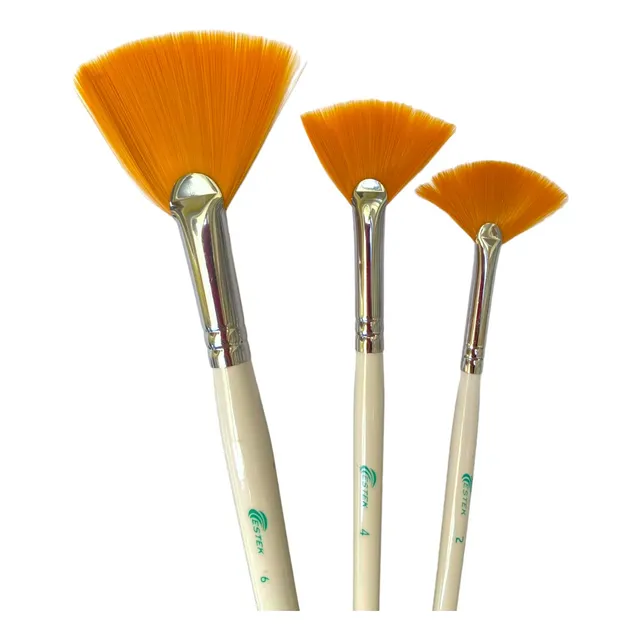 Kit Pincel De Seda Estetica Estek N 2, 4 ,6 - 3 Peças