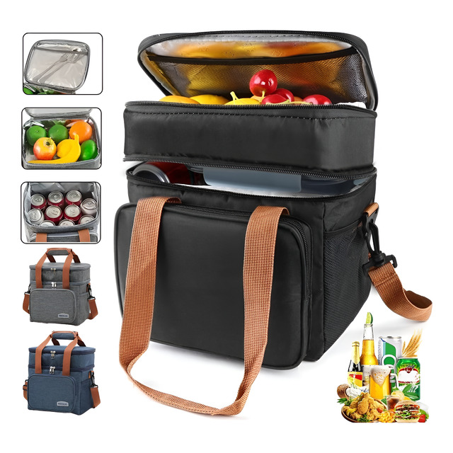Bolsa Térmica Marmita Lancheira Transversal 2 Andares 13,5 L