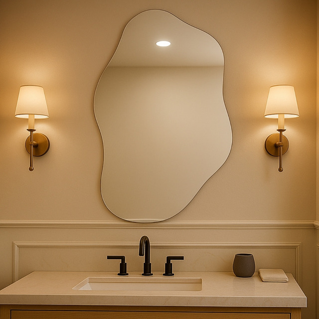 Espelho Vildrex Pisa 70x50cm Design Moderno Lapidado Luxo