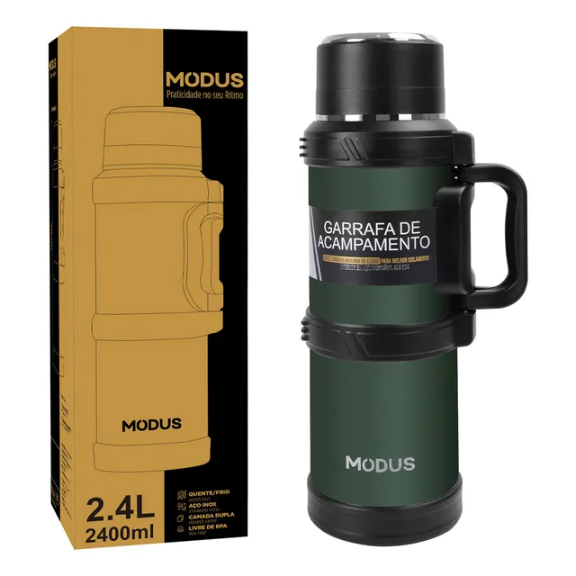 Modus Garrafa Térmica Bebidas Quentes E Frias Garrafas De Água Para Desporto E Fitness Cor Verde-musgo