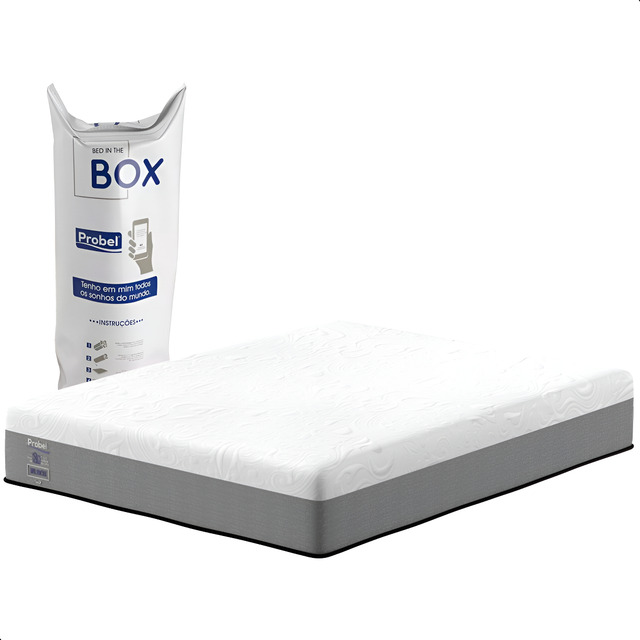 Colchão Casal Probel Premium De Espuma D33 Dupla Face Viscoelástico Gel Sense Nasa Tecnologia A Vacuo 138x188x25cm