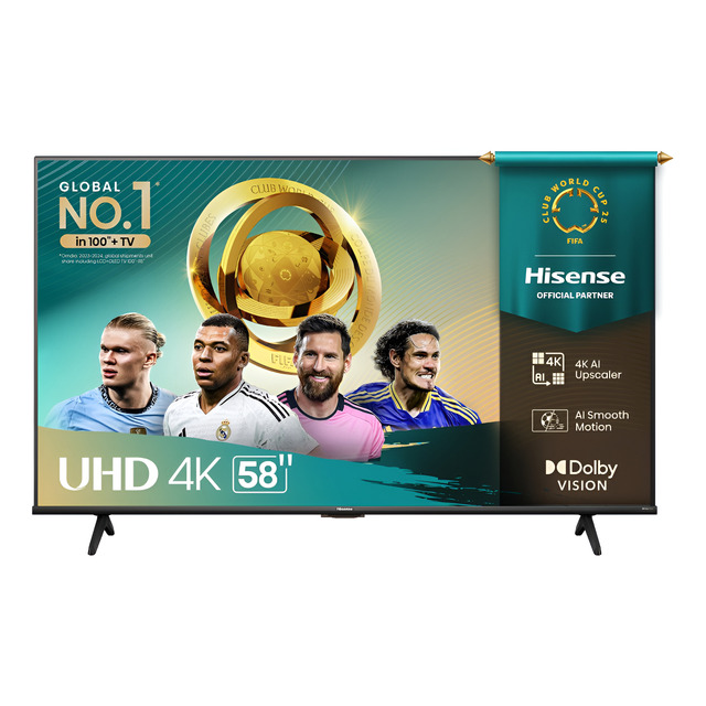 Hisense Smart TV 4K 58 Polegadas 58A6NV com Dolby Vision, HDR10, HLG, Dolby Gaming, Film Maker, DTS Virtual X, Compatibilidade Alexa e Goo