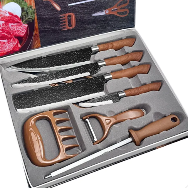 Conjunto De Facas Para Churrascocozinha Inox Com Maleta 8pç