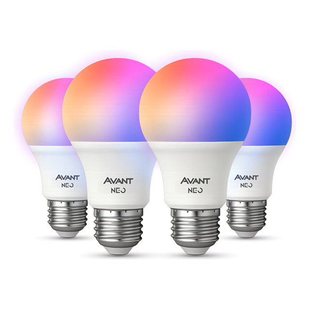 Kit 4 Lampadas Led Smart Rgb Alexa Google 10w E27 Avant Neo - Rgb