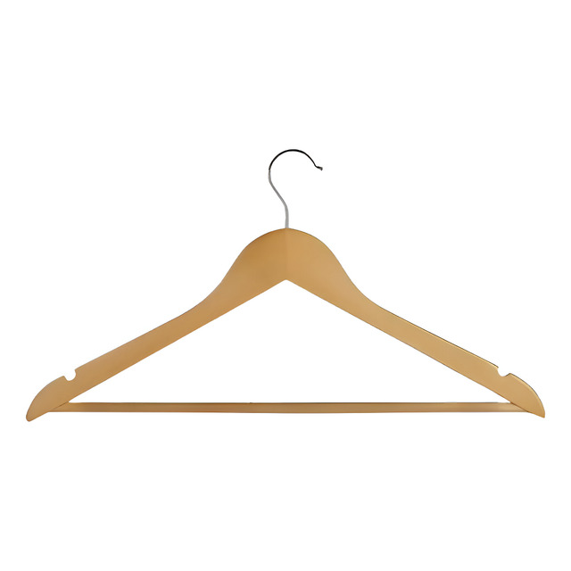 Kit 3 Cabides De Madeira Marfim 45cm Com Barra Roupas Adulto Calça Blusa Camisa Atacado Barato Loja De Roupas Organização Armário Roupeiro