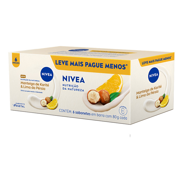 Sabão em barra Nivea Nutrição Da Natureza de 80 g 6 u pacote x 6