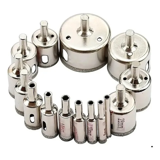 Kit 15 Brocas Diamantadas DrillPro Cerâmica Vidro Mármore 6-50mm