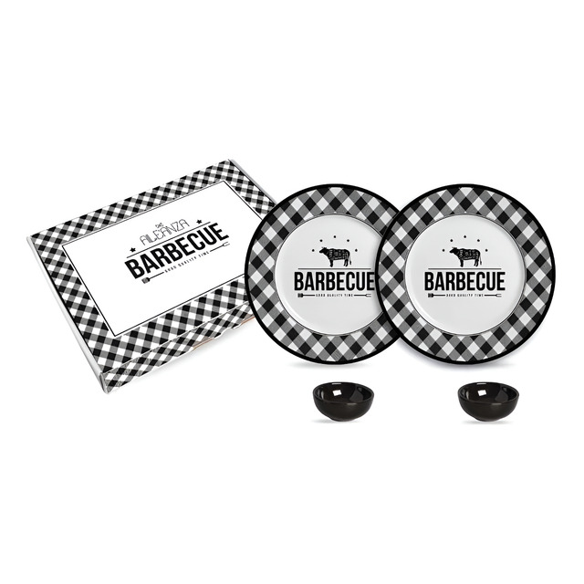 Kit Aparelho Jantar Barbecue Churrasco 4 Unidades Alleanza