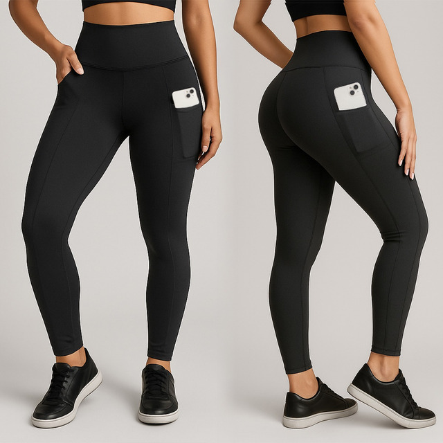 Kit 2 Calças Legging Feminina Grossa Cintura Alta Com Bolso