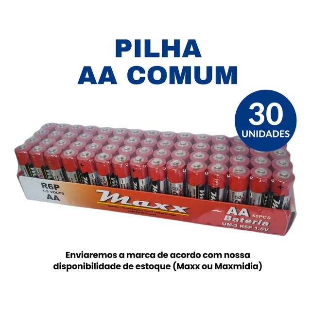 Kit 30 Pilhas AA Maxx