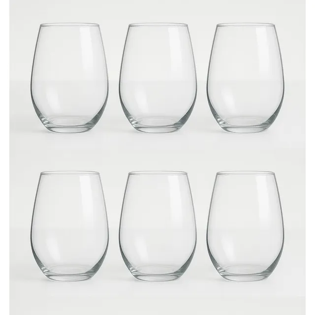 Jogo 6 Copos De Vidro 440ml Drinks Suco Amber Cor Transparente