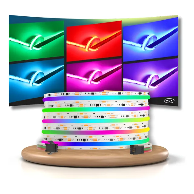 Fita De Led Ws2811 Cob Endereçável 12v Digital + Controlador Rgb 12v