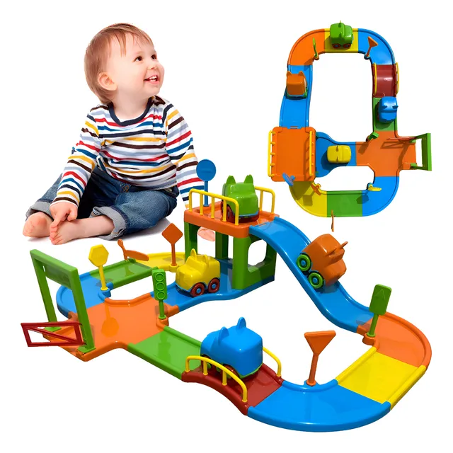 Pista Carrinhos Corrida Brinquedo Criança Presente Infantil Colorido