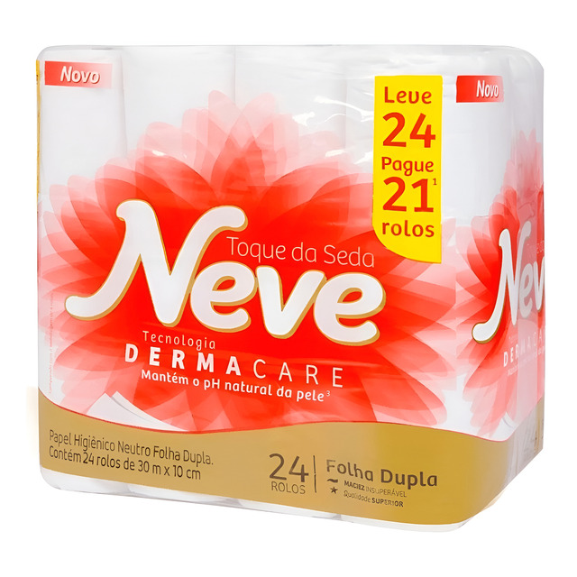 Papel Higiênico Toque De Seda Folha Dupla 24 Unid...