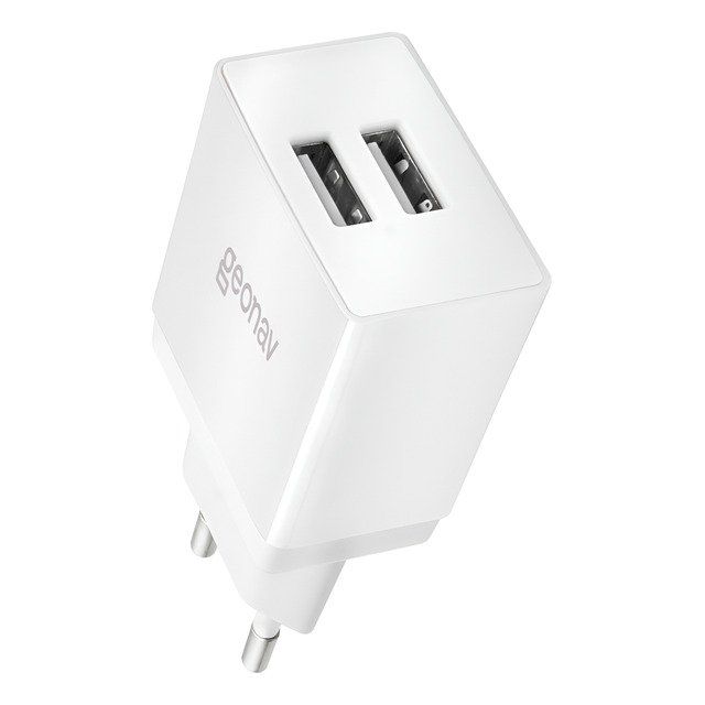 Carregador De Parede 2 X Usb 2,1a Branco - Geonav