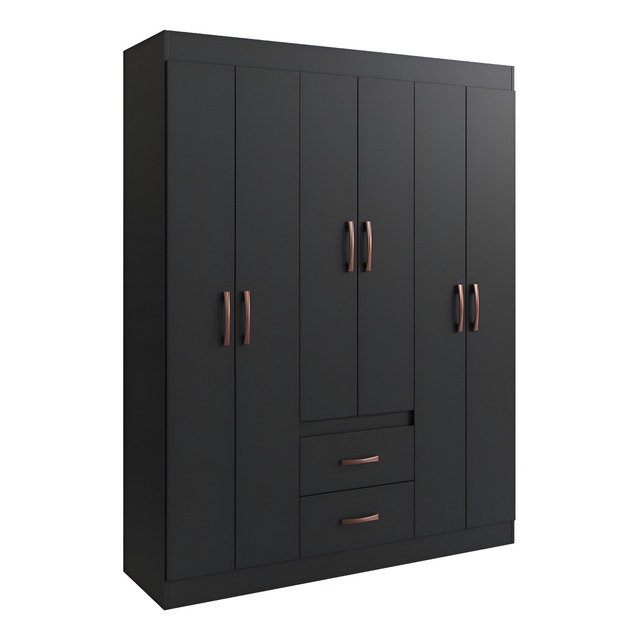 Guarda Roupa Solteiro 6 Portas 2 Gavetas Sidney Doripel