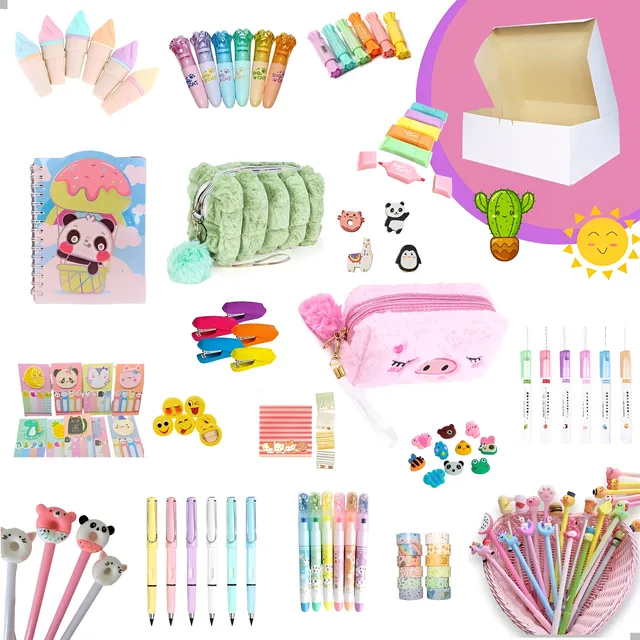Papelaria Criativa Fofa Divertida Kawaii Liccil Caixa 20 Itens Material Escolar Menina