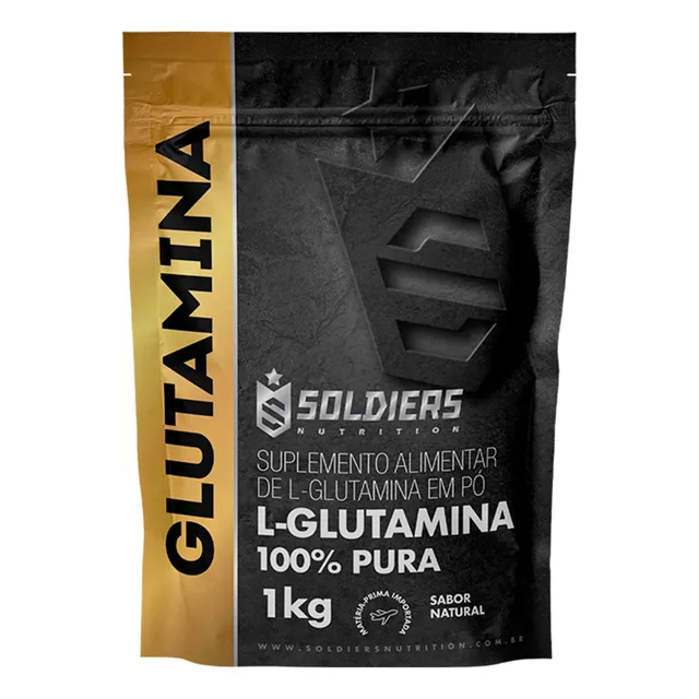 L-Glutamina 1kg 100% Pura Soldiers Nutrition Suplemneto Recuperação