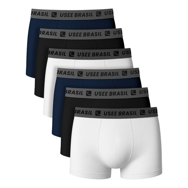 Kit 6 Cuecas Masculina Box Boxer Algodão Cotton Usee Brasil