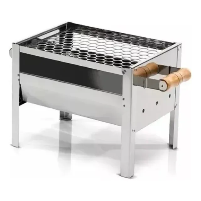Churrasqueira Inox Mini Grill,pesca,camping + Grelha