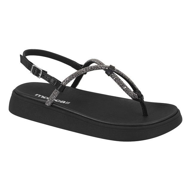 Sandália Moleca Flat Brilho Strass - Feminino