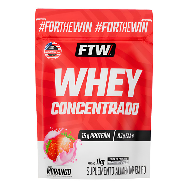 Whey Concentrado Refil 1kg Sabor Morango - Ftw - Morango