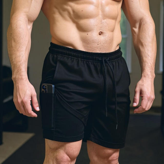 Bermuda 2 Em 1 Short Duplo Masculino Academia Corrida Treino