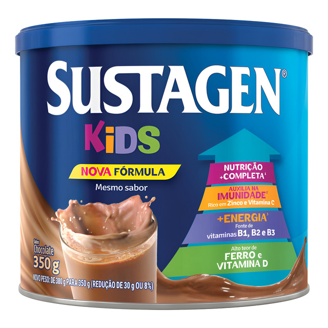 Sustagen infantil complemento alimentar sabor chocolate lata 350g