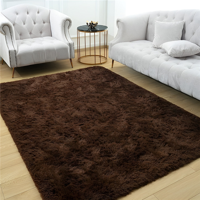 Tapete 2,00x1,50 Peludo Felpudo Sala E Quarto Cores Cor Chocolate Desenho Do Tecido Pelo Alto