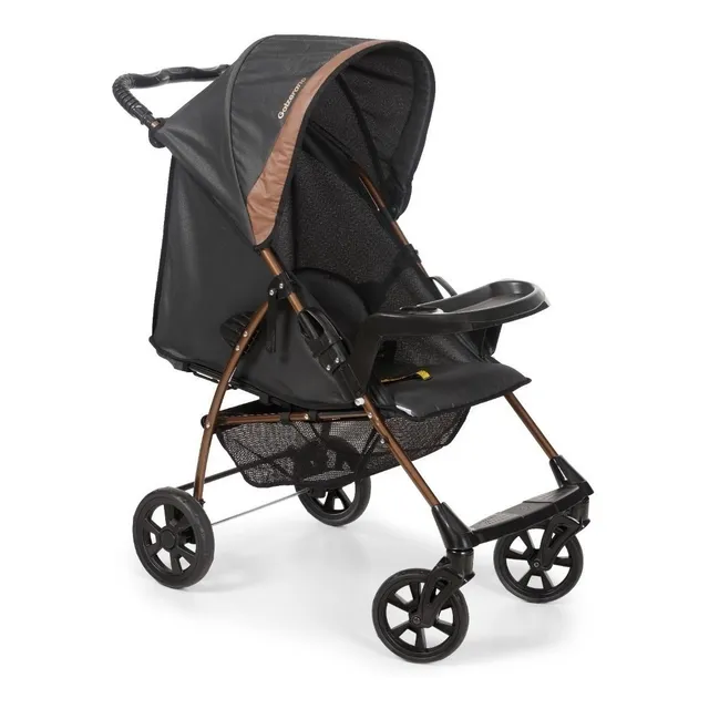 Carrinho De Bebê Romano 0 A 15kg Galzerano Cor Preto/Cobre
