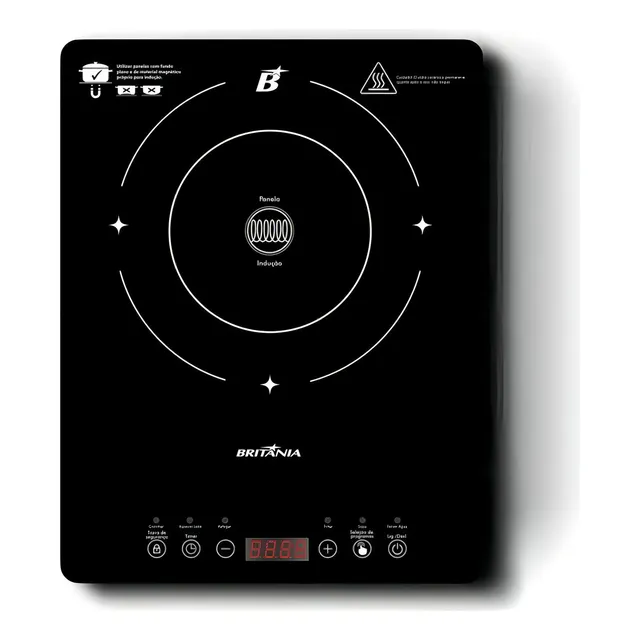 Cooktop de Indução Britânia Portátil Painel Touch BCTE10