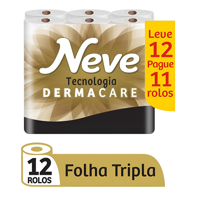 Papel Higiênico Supreme Folha Tripla Com 12 Rolos Neve