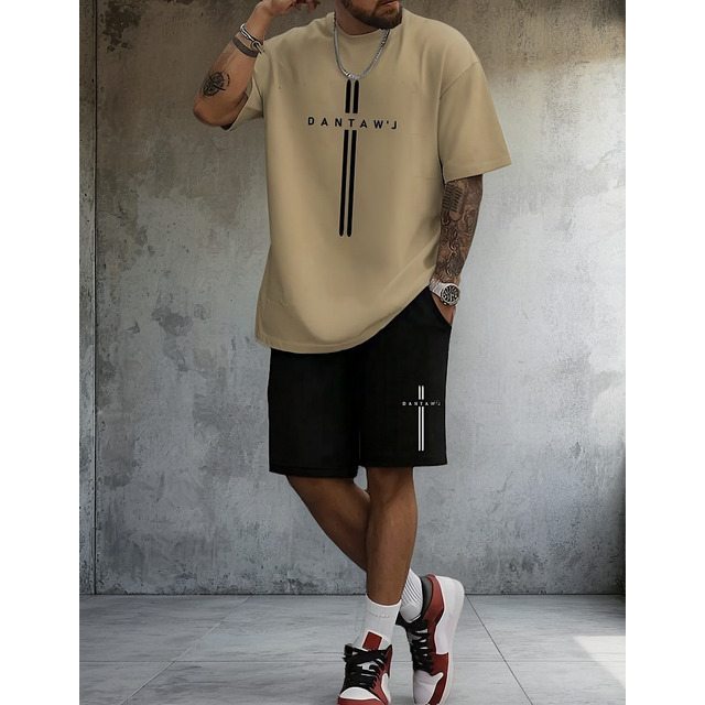 Kit Camiseta Masculina + Short Moletom Conjunto Dantawj Cruz