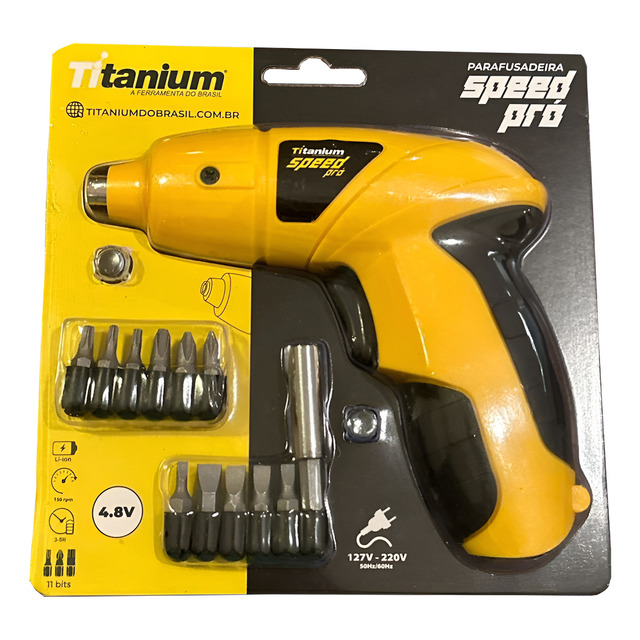 Parafusadeira Elétrica Titanium Speed Pró Bivolt C/ 11 Bits