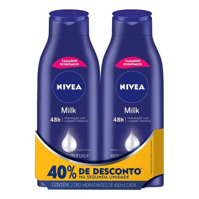 Kit Nivea Body Milk Hidratante Pele Seca Extrasseca 400ml - 2 Unidades