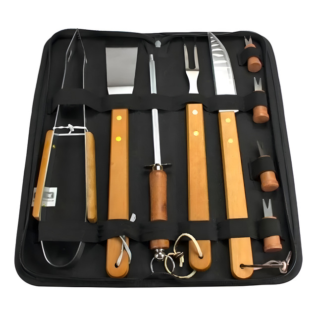 Kit Para Churrascos 360 Kit Churrasco Conjunto Talhes Para Churrasco - 10 Unidades