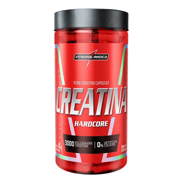 Creatina Hardcore 100% Pura 120 Capsulas Energia e Força - Integralmedica