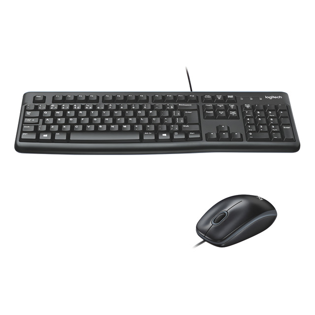 Combo Teclado e Mouse com fio USB Logitech MK120 Layout ABNT2