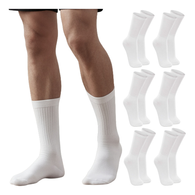 Kit 6 Pares Meia Cano Alto Trifil Academia Esportiva Algodão