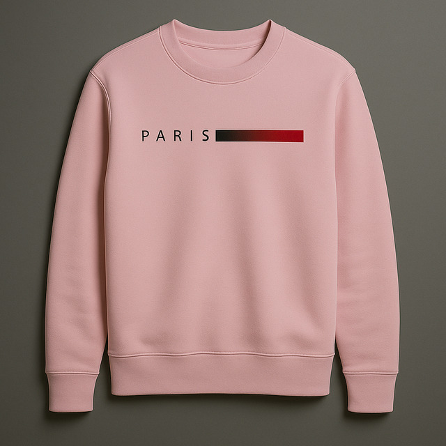 Moletom Gola Careca Suéter Flanelado Elegante Paris Quente