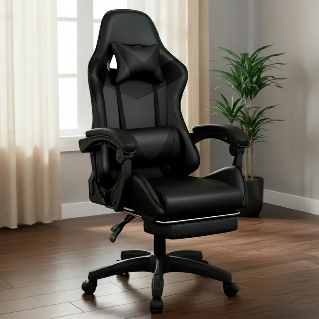 Cadeira Gamer Preto Profissional Escritório Ergonômica Luxo