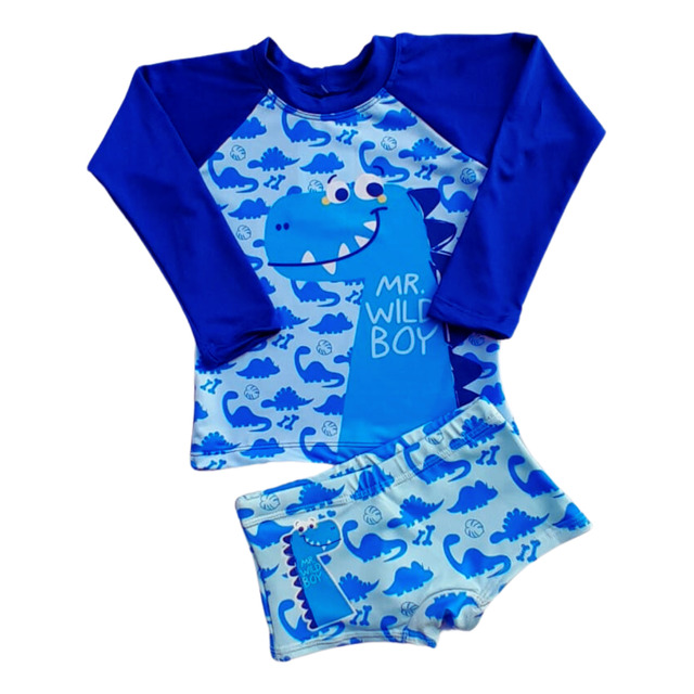 Sunga + Blusa Proteção Solar Fps Uv50 Roupa Banho Infantil