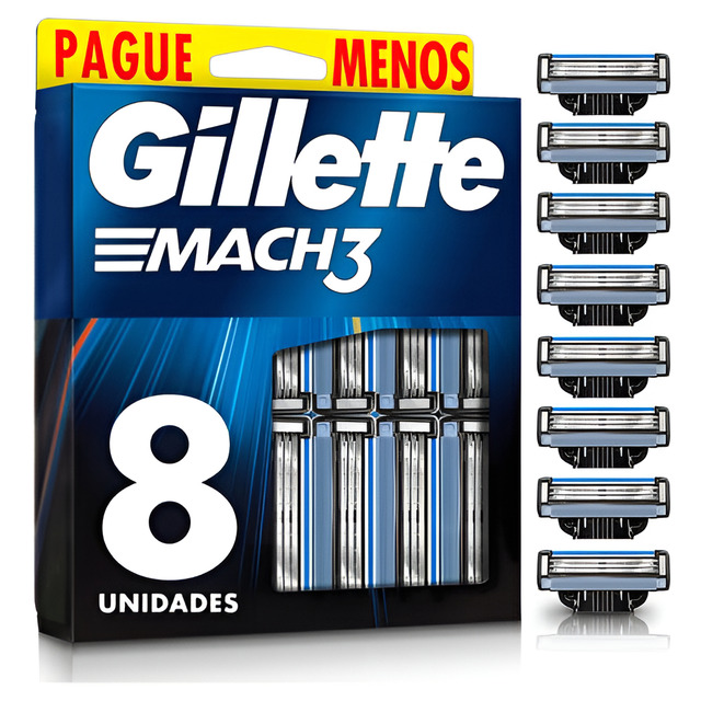 Carga para Aparelho Gillette Mach3 Leve 8 Pague 6