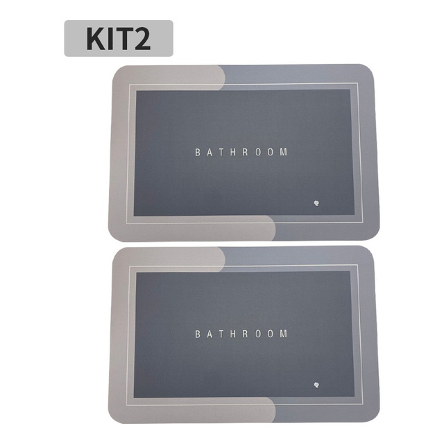 Kit 2 Tapetes De Banheiro Mágico Ultra Absorvente 40x60cm