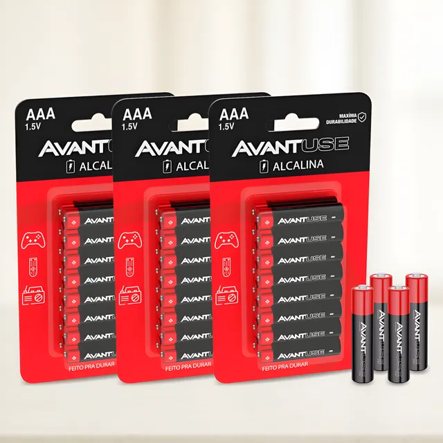 Kit 48 Pilhas Alcalina Aaa Palito 1.5v Avant Use