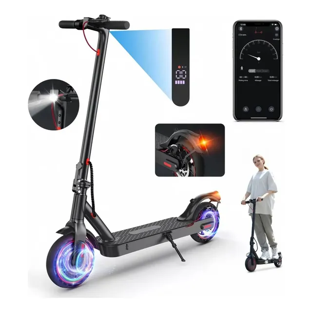Patinete Scooter Elétrico Premium 45km Motorizado Até 120kg Preto