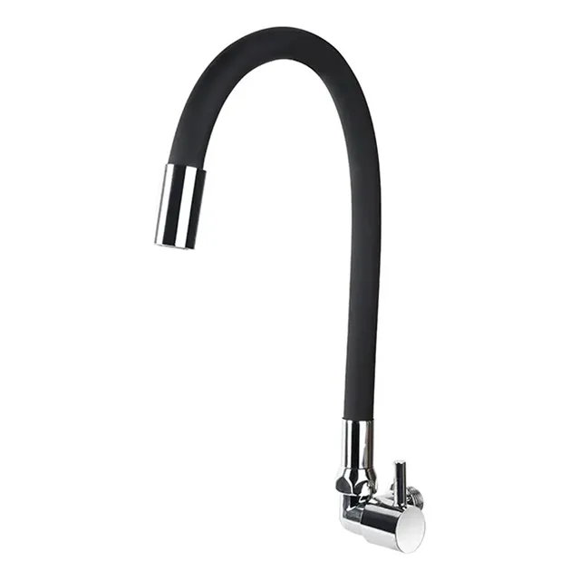 Torneira Parede Luxo Texfine Flexível Preto Fosco Monocomando Cozinha