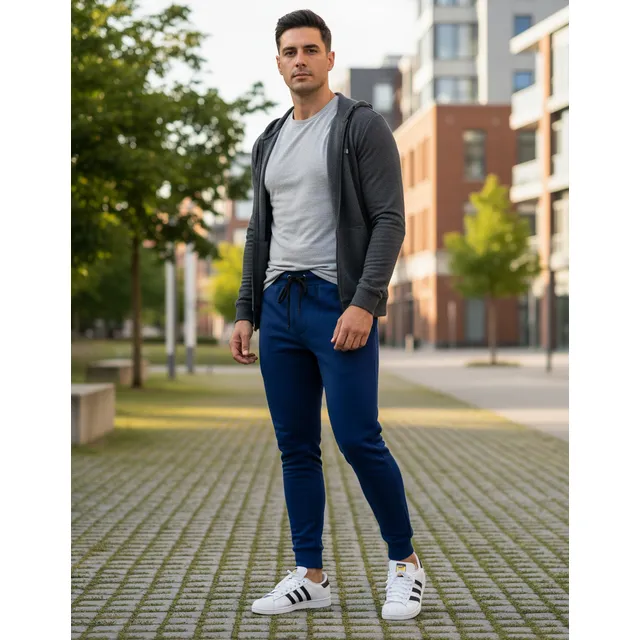 Calça Moletom Lisa Jogger Slim Masculina Inverno Skinny Frio