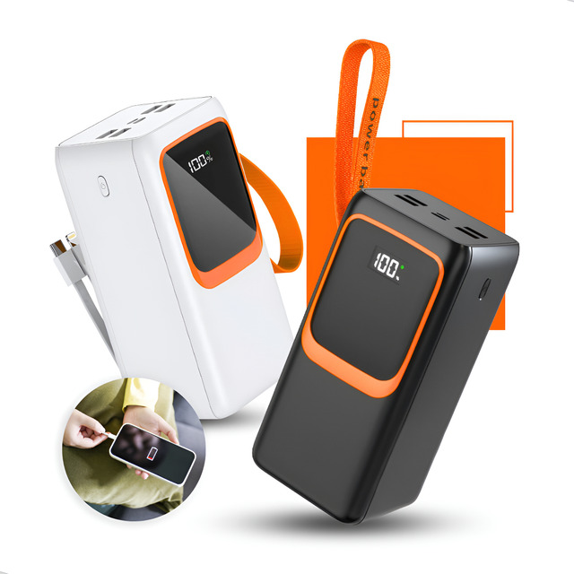 Power Bank Turbo Carregador Portátil 50.000mah Digital Usb Rápido Display Digital Branco Nixzen